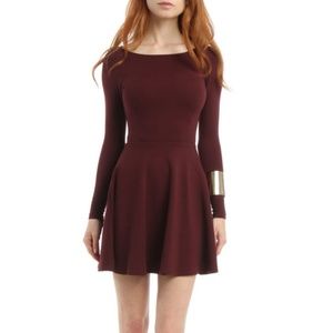 American Apparel Ponte Long Sleeve Skater Dress M